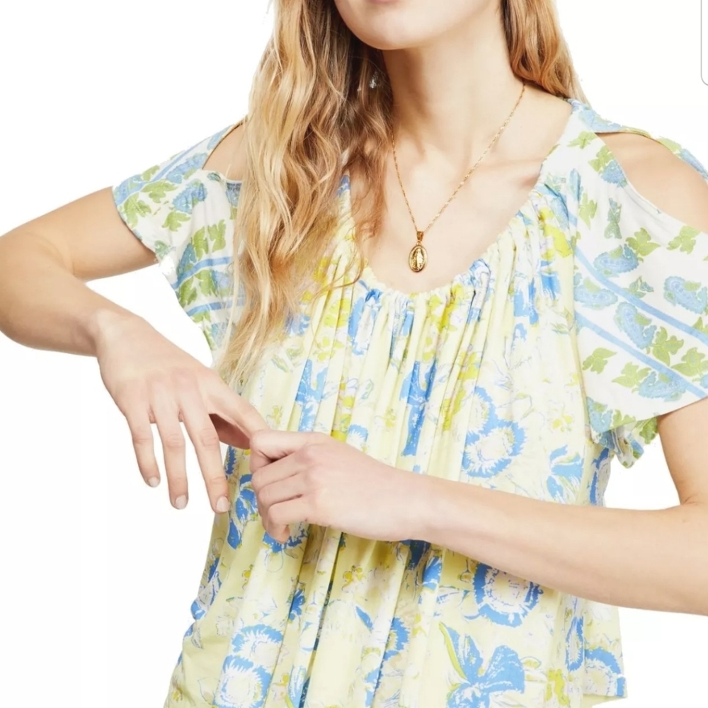 FREE PEOPLE BAJA BABE FLORAL PRINT BLOUSE - Picture 2 of 6